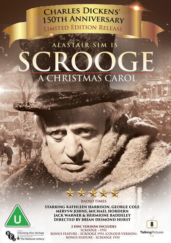 Scrooge - A Christmas Carol DVD (2020) Alastair Sim, Hurst (DIR) Cert U 2 Discs Pre-Owned Region 2