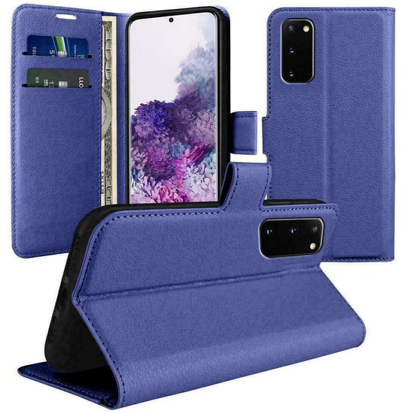 Flip Leather Phone Case Magnetic Wallet Cover Samsung Galaxy S20+ Blue