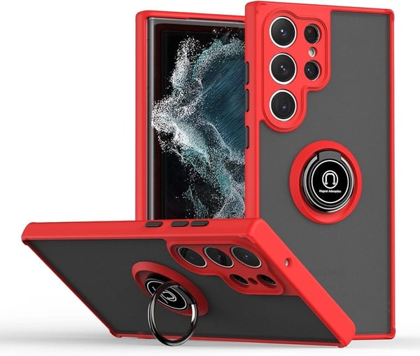 Case Ring Shockproof Magnetic Phone Cover Samsung Galaxy S21FE Red