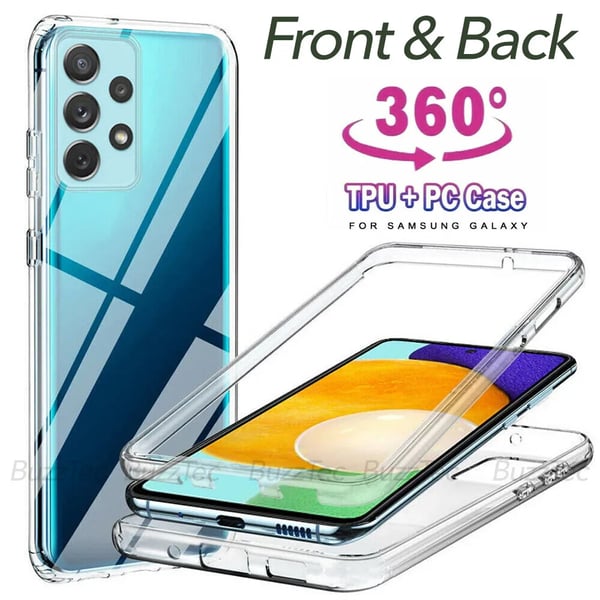 CLEAR FULL 360 Case Shockproof Phone Cover Samsung Galaxy S20 Clear