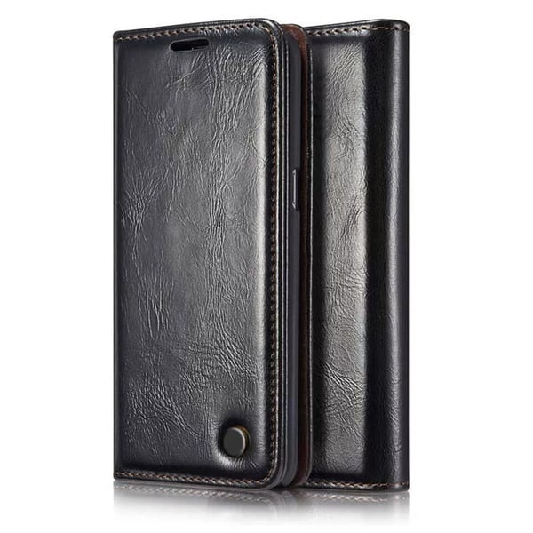 Leather Phone Case Shockproof Magnet Wallet Cover Samsung Galaxy S9 Black.