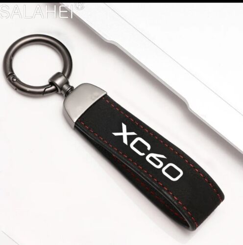 Volvo XC60 Genuine Suede Leather Keychain Car KeyRing Holder For Volvo Gift