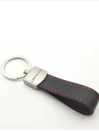 Mercedes AMG Leather Carbon Effect Keyring Keyfob Keychain New