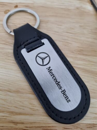 BRAND NEW & GENUINE Mercedes-Benz Leather & Chrome Keyring BRAND NEW & GENUINE Mercedes-Benz Leather & Chrome Keyring