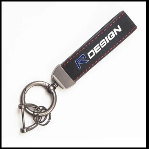 Volvo R Design Luxury Suede Leather Keychain Car KeyRing Holder For Volvo
