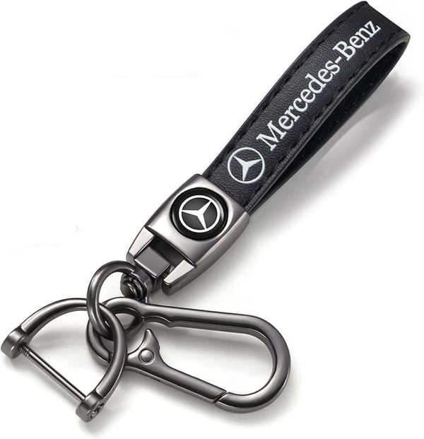 Mercedes Luxury Leather Keychain Keyring Mercedes Logo Car Key Ring