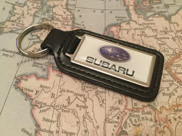 SUBARU Quality Black Real Leather Keyring OBLONG SUBARU Quality Black Real Leather Keyring OBLONG