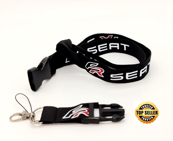 Seat Black Lanyard Keyring Keychain ID Card Holder Phone Strap Cupra