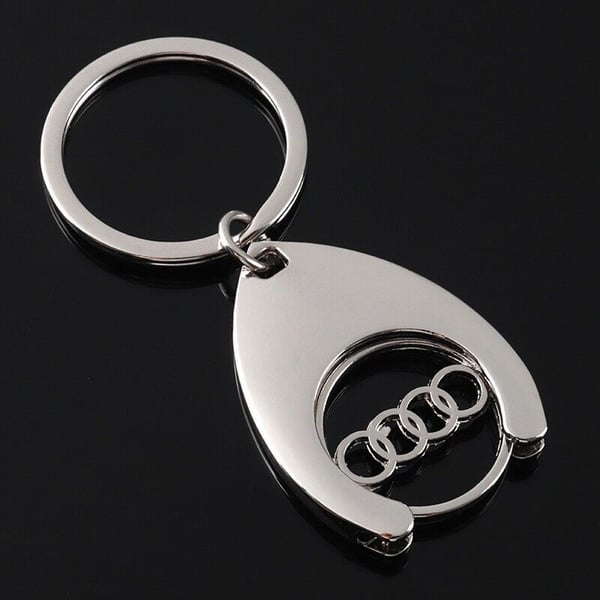 Audi Keyring Stainless Key Chain Shopping Chip Key Fob