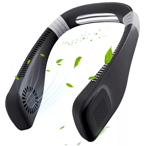 Portable 3 Speed Neck Fan USB Rechargeable Lazy Neckband Bladeless Cooler Fans Black Portable 3 Speed Neck Fan USB Rechargeable Lazy Neckband Bladeless Cooler Fans Black