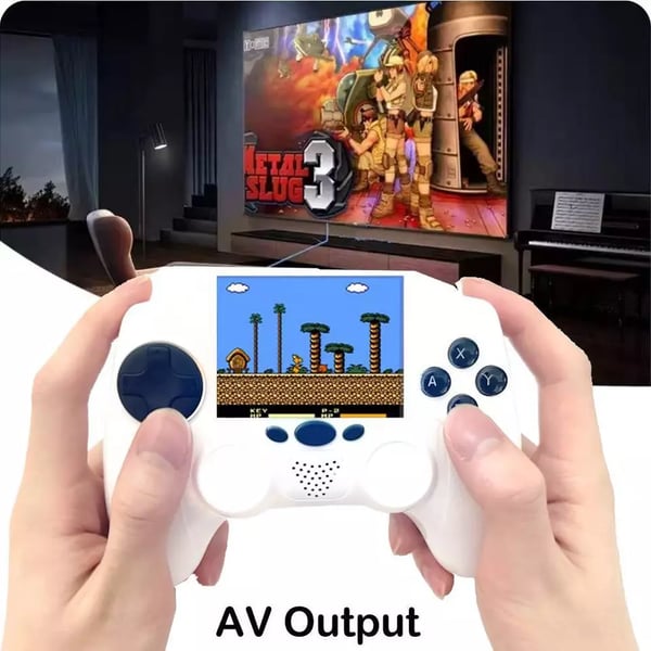 Wireless Game Console TV Player 2.4 " HD Screen Built 1000 Retro Games Xmas Gift White