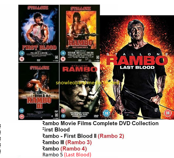 Rambo 1-5 – Kokoelma DVD (Kaikki 5 elokuvaa)
