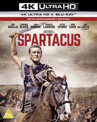 Spartacus (2020) Kirk Douglas, Kubrick (DIR) cert PG 2 discs Blu-Ray Pre-Owned