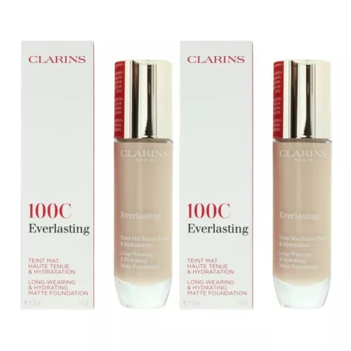 Clarins Everlasting Long Wearing & Hydrating Foundation 30ml - 100C Lily x 2