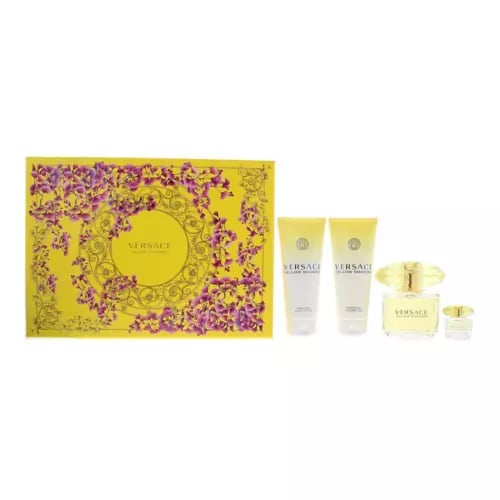 Versace Yellow Diamond Eau De Parfum 90ml Shower Gel Body Lotion Gift Set