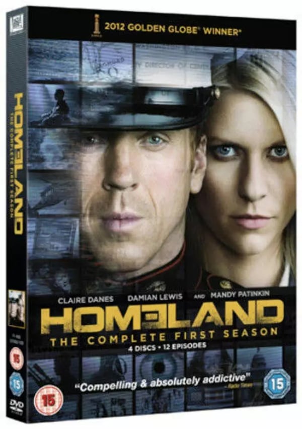 Homeland: Kausi 1 (4 levyn DVD-boksisetti) Damian Lewis, Claire Danes