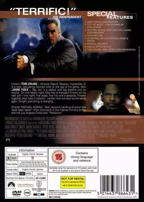 Collateral DVD 2-disc Special Edition 2004film Tom Cruise5014437866431Jamie Foxx Region 2 Brand New Collateral DVD 2-disc Special Edition 2004film Tom Cruise5014437866431Jamie Foxx Region 2 Brand New