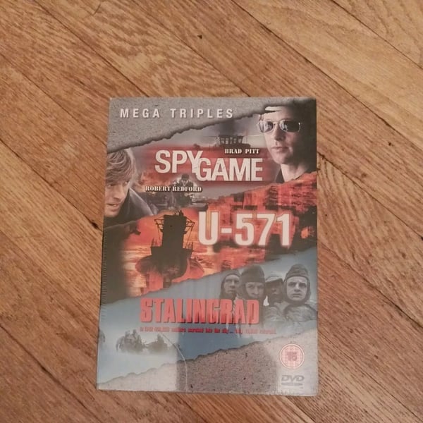 Spy Game / U-571 / Stalingrad (3-DVD Box Set) Robert Redford, Brad Pitt - Region 2 Brand New