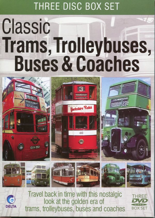 CLASSIC TRAMS, TROLLEYBUSES, BUSES And; COACHES - 3 DVD BOX SET TRAVEL BACK IN TIME Region 2 Brand New