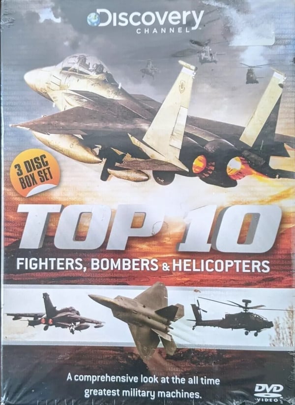 Top 10 Fighters Bombers & Helicopters 3 Disc Boxset Discovery War Region 2 Brand New