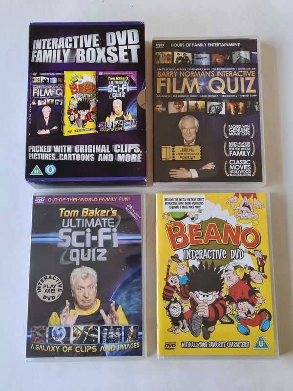 Interactive DVD Family Boxset Barry Norman Film Quiz The Beano Tom Baker Sci-Fi Region 2 Brand New