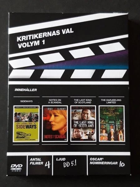 SIDEWAYS NOTES ON A SCANDAL DVD SWEDISH IMPORT 4 FILM BOX SET Region 2 Brand New SIDEWAYS NOTES ON A SCANDAL DVD SWEDISH IMPORT 4 FILM BOX SET Region 2 Brand New