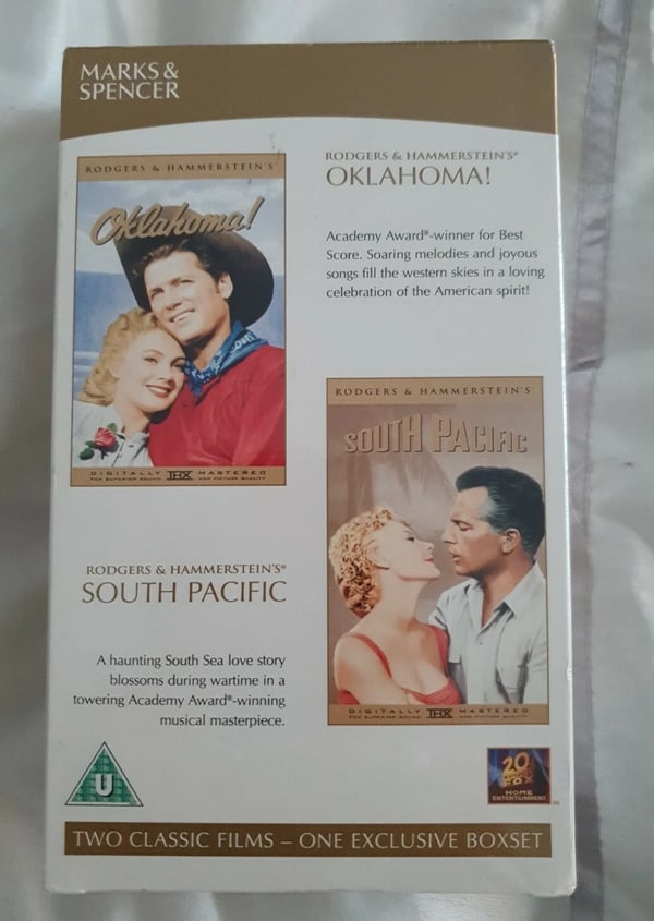 MARKS AND SPENCER OKLAHOMA! AND SOUTH PACIFIC DVD BOXSET Region 2 Brand New