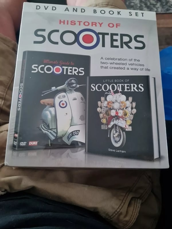 History Of Scooters - 50-Min DVD And; 144-Page Book Gift Set, Region 2 Brand New History Of Scooters - 50-Min DVD And; 144-Page Book Gift Set, Region 2 Brand New