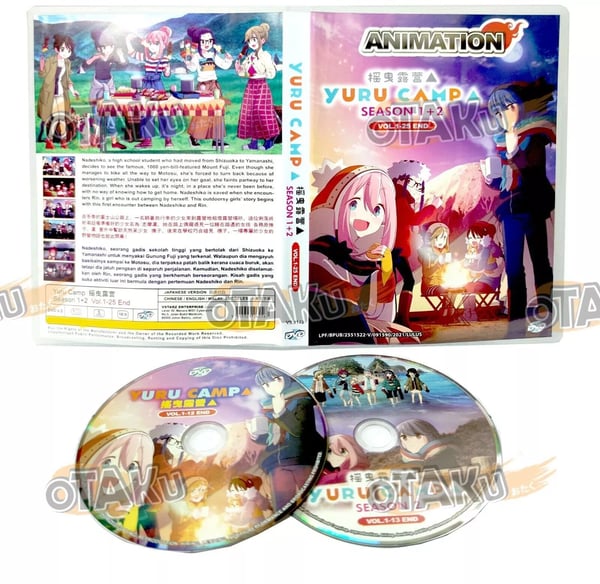 Yuru Camp (Sæson 1+2) - Anime TV-serie DVD Boks Sæt (Ep. 1-25)