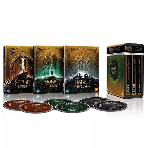 The Hobbit: Trilogy Steelbook - Extended Editions [15] 4K UHD Region 2 Brand New