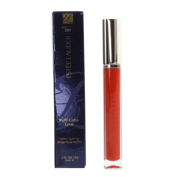 Estee Lauder Red Liquid Lipstick Pure Colour Love 300 Mandarin Mash Gloss-NEW