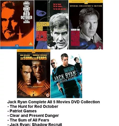 Jack Ryan All 5 Movies Films DVD Complete Collection Set R2 Robert Ludlum Region 2 Brand New