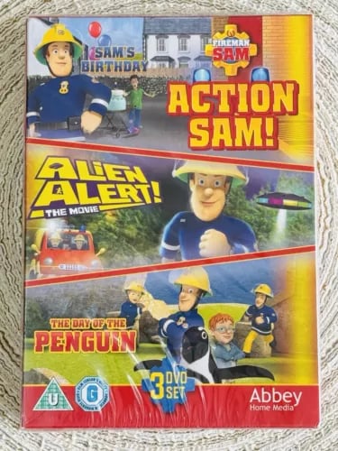 Fireman Sam - Action Sam Triple DVD Set 2018 RARE Region 2 Brand New