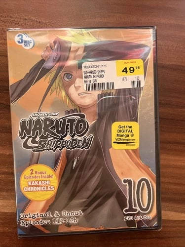Naruto: Shippuden - Box Set 10 (DVD, 2002) Episodes 113-126 Region 1 BNWT  Brand New