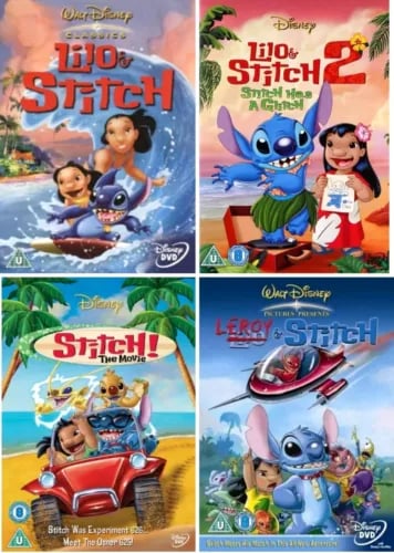 LILO AND STITCH ALL 4 MOVIE FILM ORIGINAL DISNEY PART 1 2 3 4 LEROY AND STITCH Region 2 Brand New LILO AND STITCH ALL 4 MOVIE FILM ORIGINAL DISNEY PART 1 2 3 4 LEROY AND STITCH Region 2 Brand New