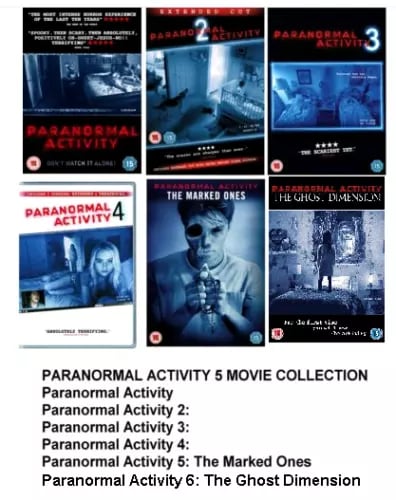 PARANORMAL ACTIVITY 1-6 COMPLETE DVD MOVIE COLLECTION Part 1 2 3 4 5 6 Film Region 2 Brand New
