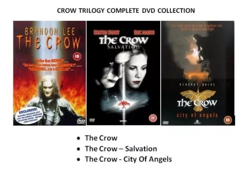 CROW TRILOGY DVD COLLECTION TRIPLE Movie Film CROW / SALVATION / CITY OF ANGELS Region 2 Brand New