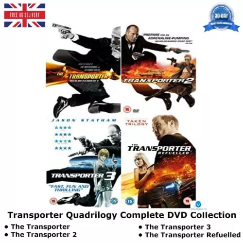 Transporter: Quadrilogy 1-4 Komplett DVD-samling (Region 2)