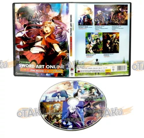 Sword Art Online (5-i-1) Anime DVD - 3 film + 2 OVA (Engelsk tale)