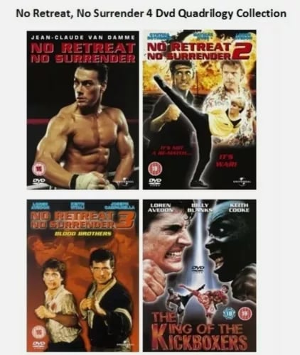 NO RETREAT NO SURRENDER 1-4 DVD QUADRILOGY PART 1 2 3 4 Movie Film R2 Region 2 Brand New