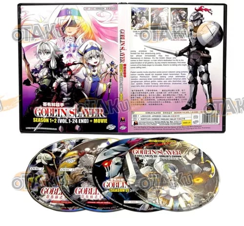 Goblin Slayer (Kaudet 1+2) + Elokuva - Anime TV DVD (1-24 jaksoa, englanniksi dubattu)