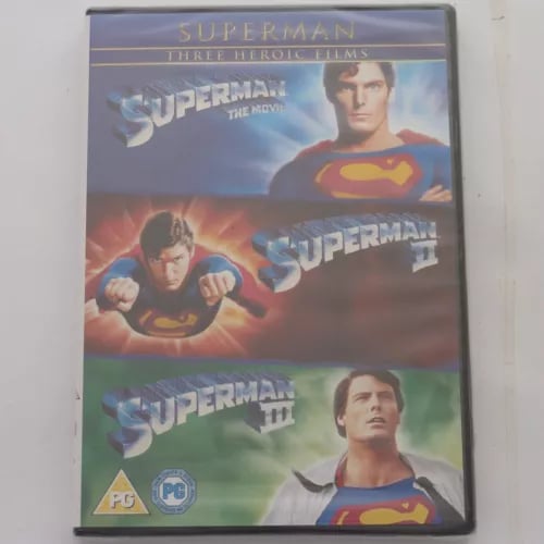 Superman - Three Heroic Movies 1 + 2 + 3 DVD 1-3 2010 Christopher Reeves DC Region 2 Brand New