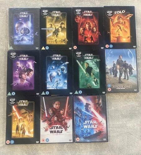 STAR WARS COMPLETE 11 MOVIE COLLECTION Boxset (DVD) 1 2 3 4 5 6 7 8 9 Solo Region 2 Brand New