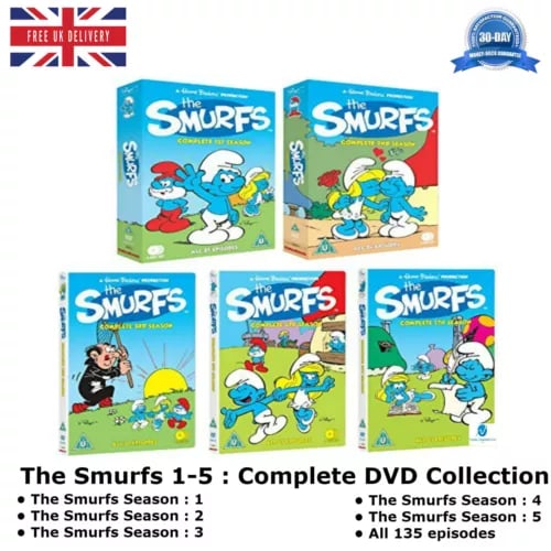 THE SMURFS Season 1-5 The Complete Collection Series 1 2 3 4 5 Region 2 DVD  Brand New