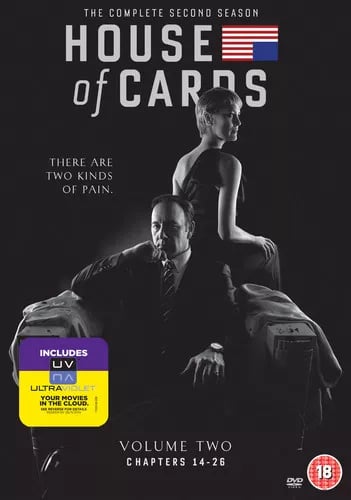 House of Cards: Hele Anden Sæson - DVD (2014) med Kevin Spacey (Cert 18, Region 2) House of Cards: Hele Anden Sæson - DVD (2014) med Kevin Spacey (Cert 18, Region 2)