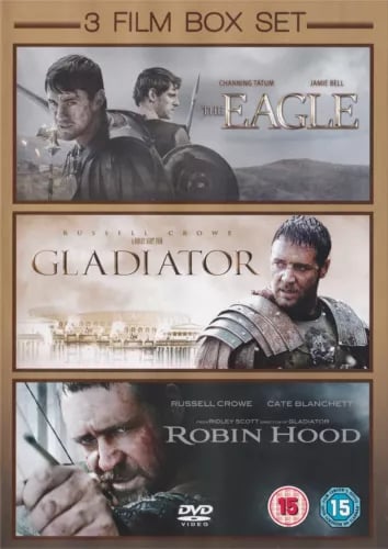 The Eagle, Gladiator, Robin Hood Triple Boxset - Region 2 DVD Brand New