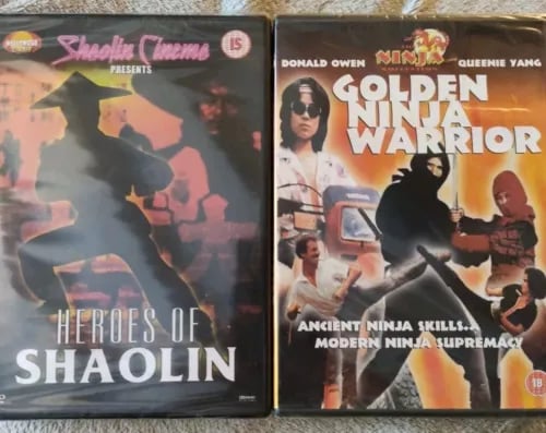HEROES OF SHAOLIN & Golden Ninja Warrior DVD Shaolin Cinema DVD R2 Pal Region 2 Brand New