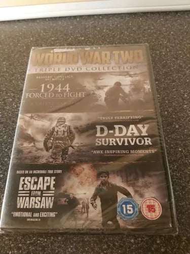 WW2 Kolmois-DVD-kokoelma: Forced to Fight, D-Day Survivor, Escape from Warsaw (Alue 2)