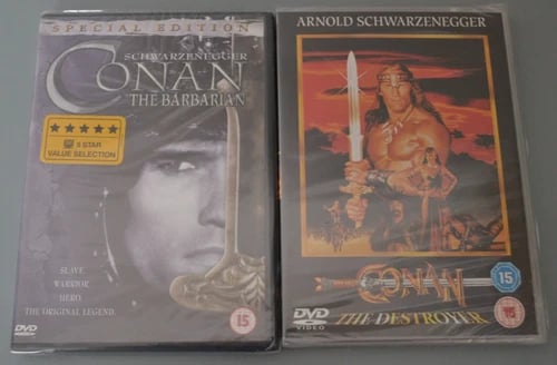 CONAN THE BARBARIAN & CONAN THE DESTROYER 2 x DVD R2 Region 2 Brand New