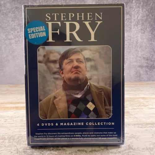 STEPHEN FRY 4 x DVDs and Magazine Collection Region 2 Brand New STEPHEN FRY 4 x DVDs and Magazine Collection Region 2 Brand New